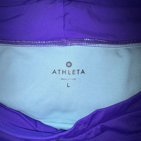 Athleta Kata Purple Swim Shorts Swimsuit Bottom Size Large Back Pockets - Picture 5 of 10